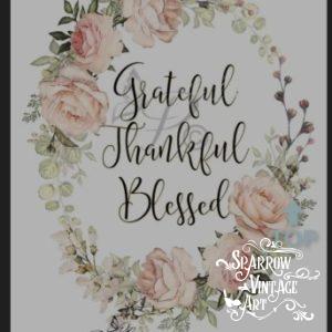 Grateful and Blessed - Rub on Image Transfer